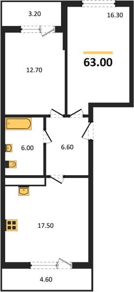 2-Bedroom Apartment in Oblaka-3, Novorossiysk