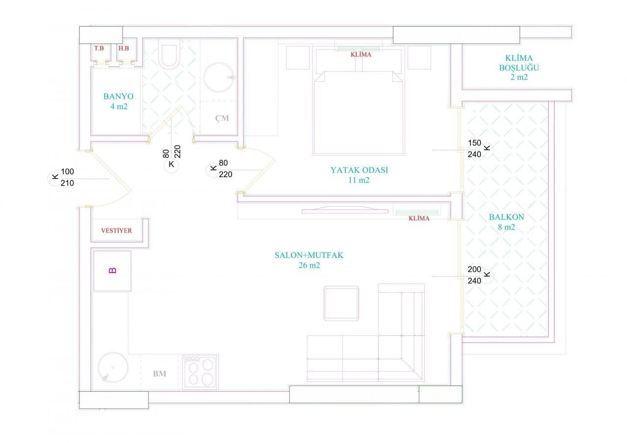 Квартира в Авсалларе, Турция, 51 м², фото 5