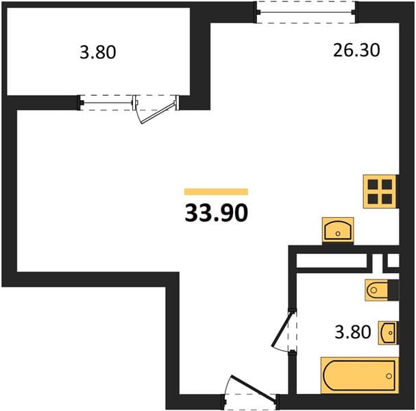 Studio Apartment in Neskuchnyy Sad, Sochi