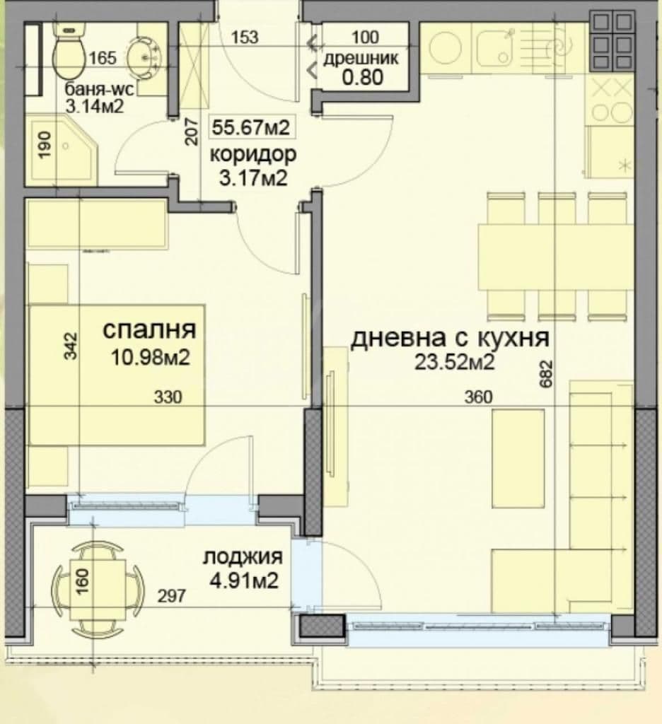 Апартаменты в Варне, Болгария, 66 м², фото 2