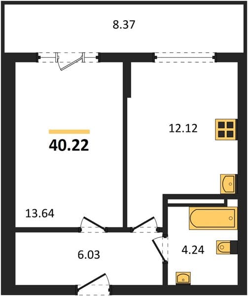 Studio, 40 m² in Svetsky Les, Sochi
