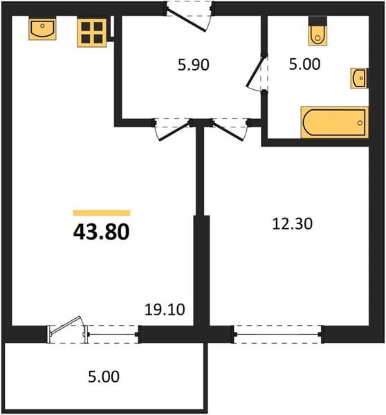 1-Bedroom Apartment in Oblaka-3, Novorossiysk