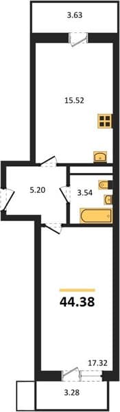 1-Bedroom Apartment in Sady u Morya, Temryuk