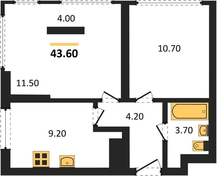 1-Bedroom Apartment with City View in Bykha, Sochi