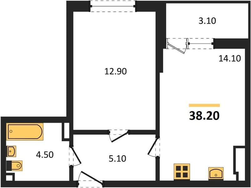 1-Bedroom Apartment in Lestoria, Sochi