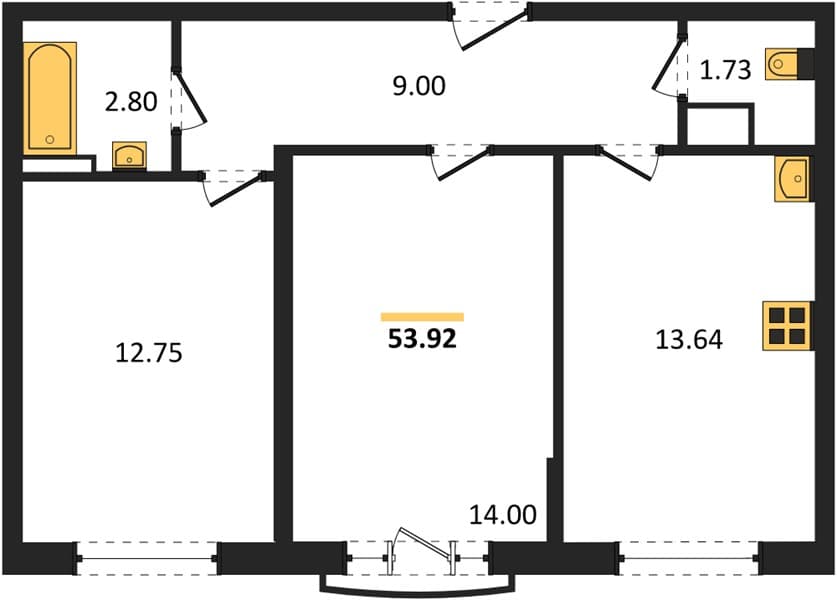 2-Bedroom Apartment in Svetsky Les, Sochi