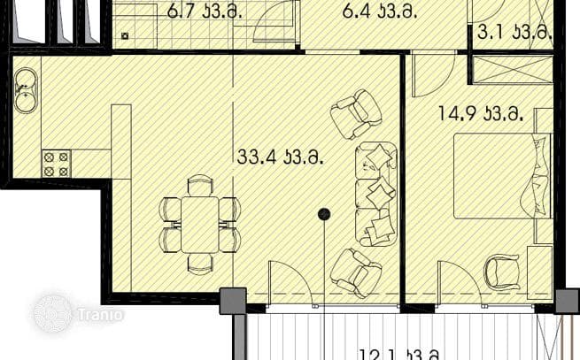 1-Bedroom Apartment with Spacious Balcony in Tbilisi City Center, photo 2