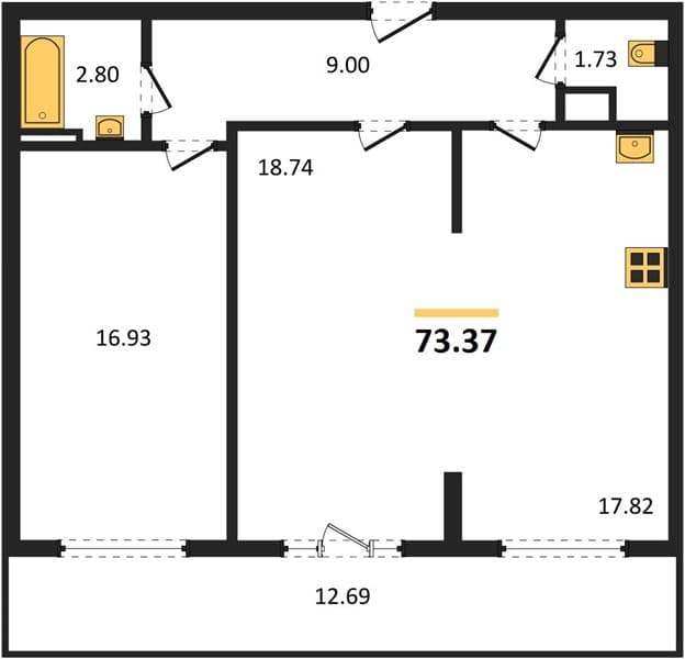 2-Bedroom Apartment in Svetsky Les, Sochi