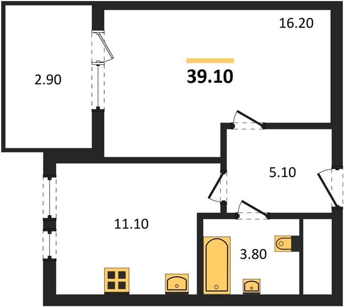 1-Bedroom Apartment with Sea View in Novorossiysk