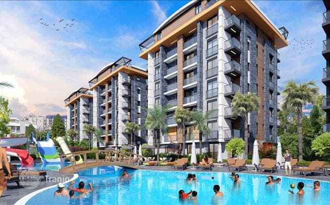 New Apartments with Shared Pool and Water Park Near Beach and Golf in Antalya