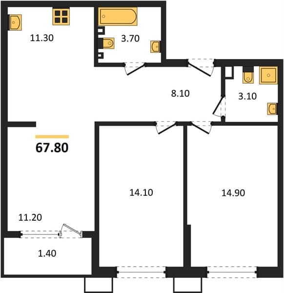 2-Bedroom Apartment in Porto-Novo, Tsemdolina, Novorossiysk