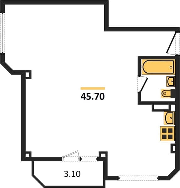 Studio Apartment in More Complex, Mamayka, Sochi