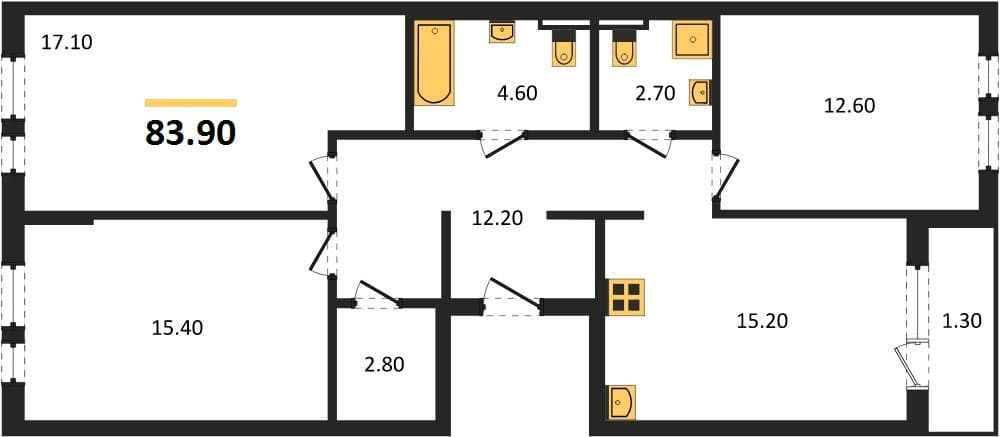 3-Bedroom Apartment with Sea View in Novorossiysk