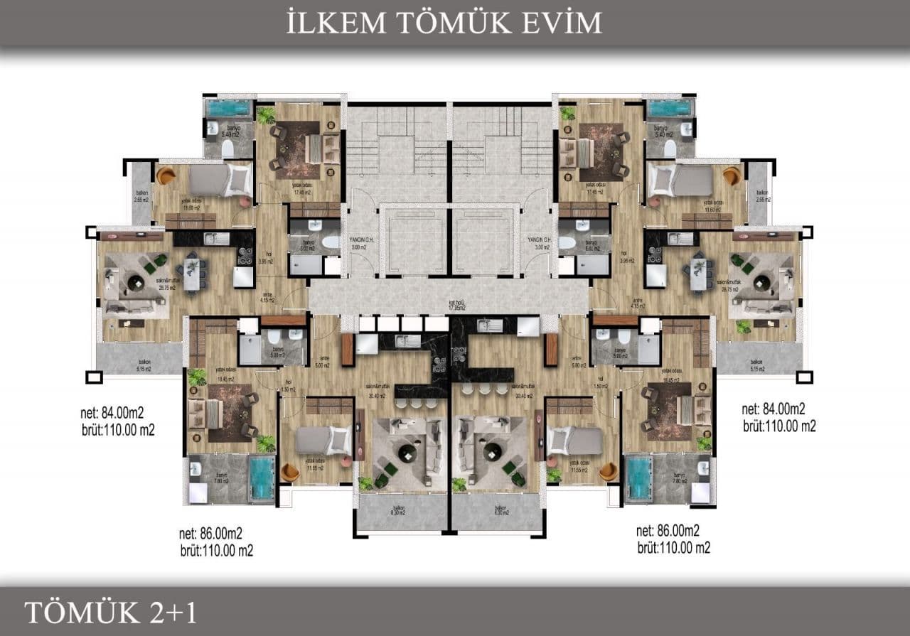 Квартира в Мерсине, Турция, 110 м², фото 5
