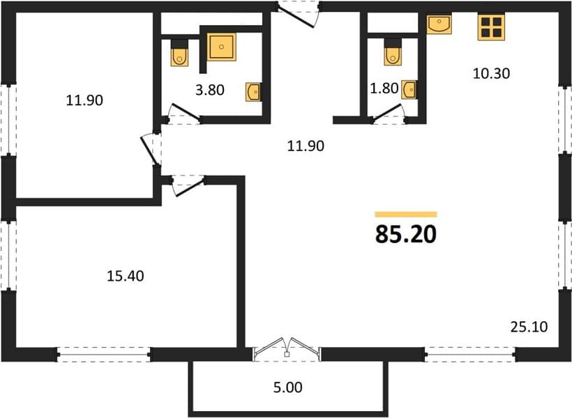 1-Bedroom Apartment in LeePrime Residence Polyana Sochi, Esto-Sadok, Sochi