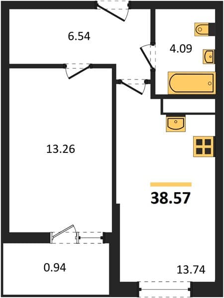 1-Bedroom Apartment in Centralnyy, Anapa
