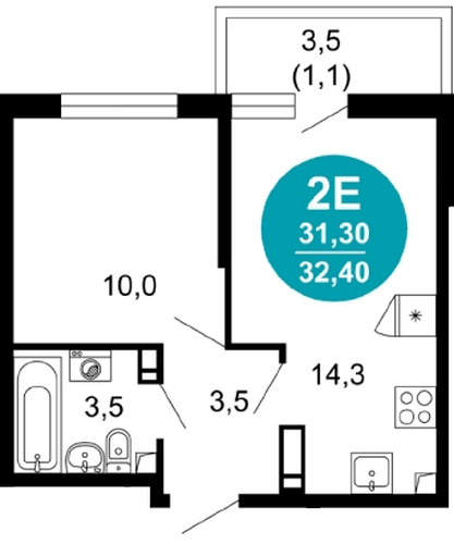 Studio Apartment in Lestoriya, Sochi