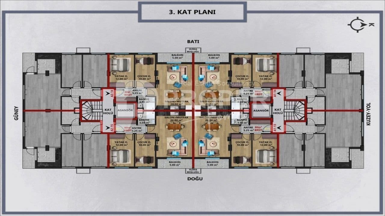Квартира в Анталии, Турция, 60 м²