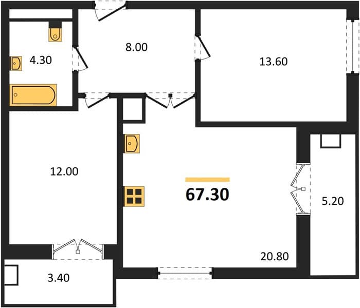 3-Bedroom Apartment with Beach Access in Golubitskaya