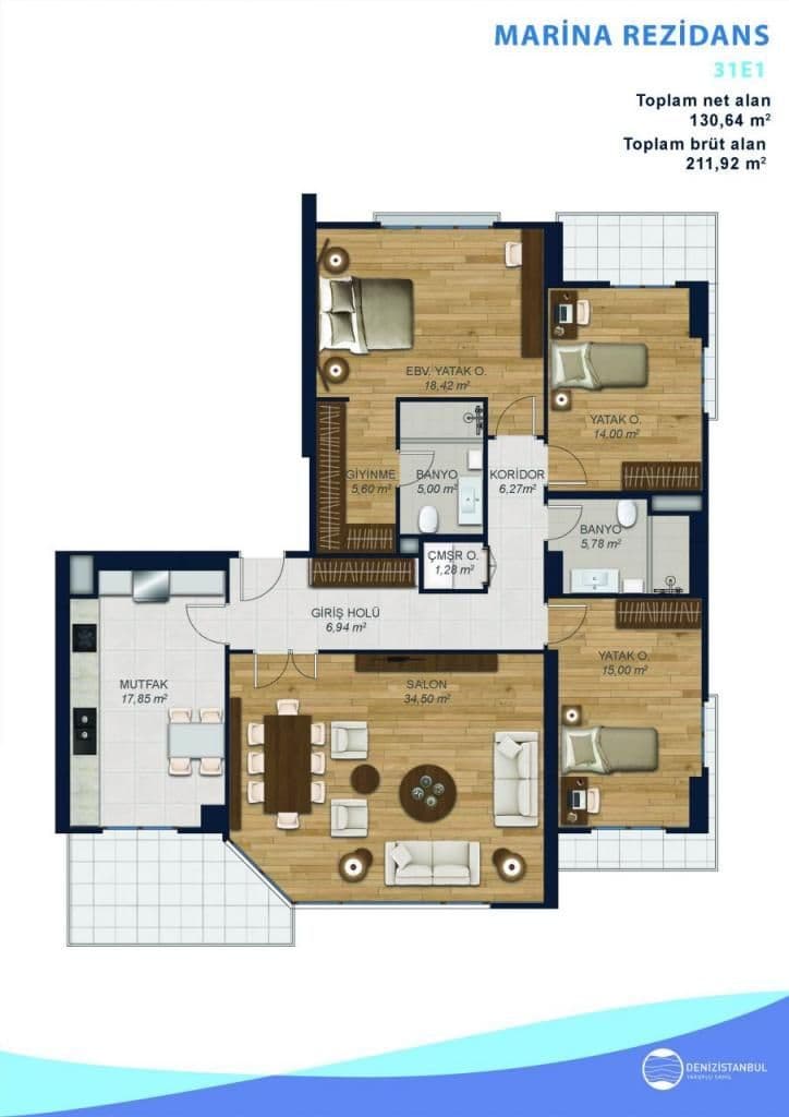 Апартаменты в Стамбуле, Турция, 212.2 м², фото 5