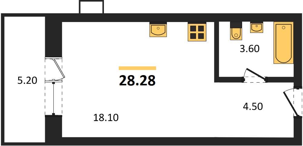 Studio Apartment in Lermontov Residential Complex, Taman