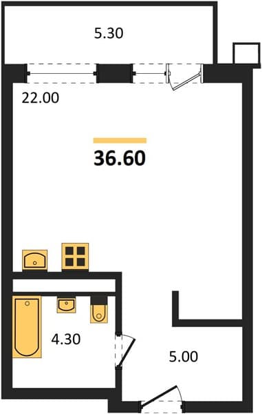 Studio Apartment in Golubitskaya