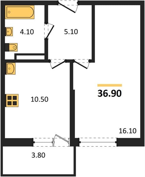 1-Bedroom Apartment in Lestoriya, Sochi