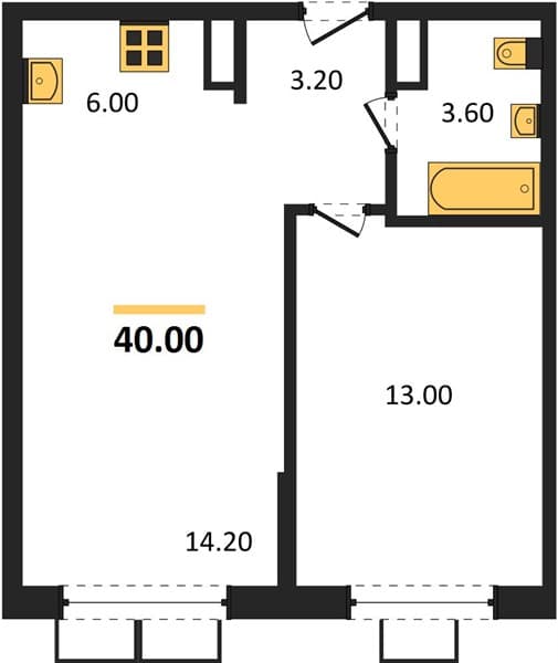 1-Bedroom Apartment in Porto-Novo, Tsemdolina, Novorossiysk