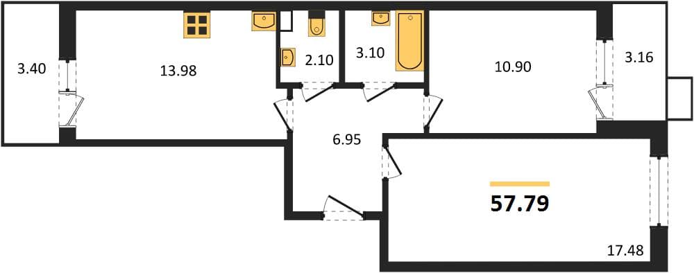 1-Bedroom Apartment in Sady u Morya, Temryuk
