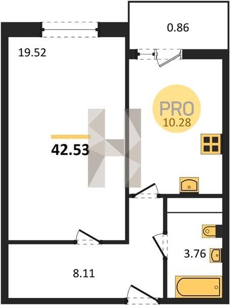 1-Bedroom Apartment in Central (Gamma) Complex, Anapa