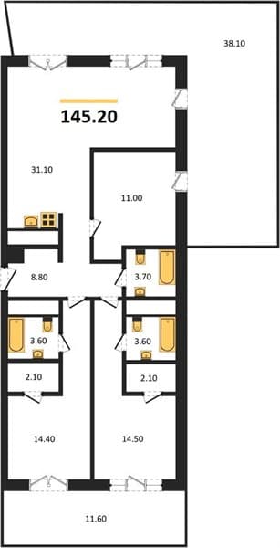 3-Bedroom Apartment in Morello Hotel Complex, Anapa