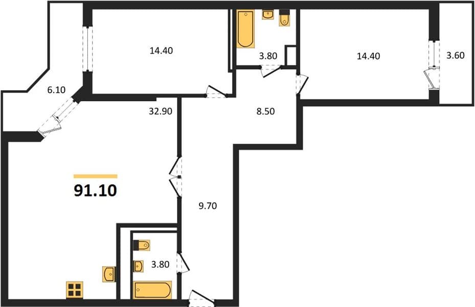 2-Bedroom Apartment with Sea View in Novorossiysk