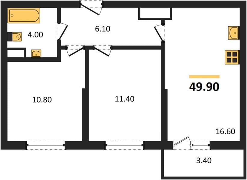 1-Bedroom Apartment in Oblaka-3, Novorossiysk
