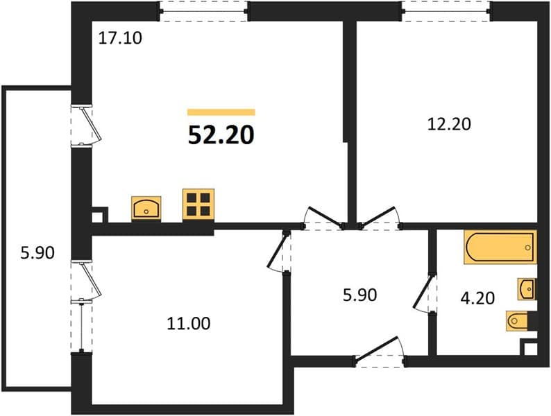 2-Bedroom Apartment with Roof Terrace in Kudepsta, Sochi