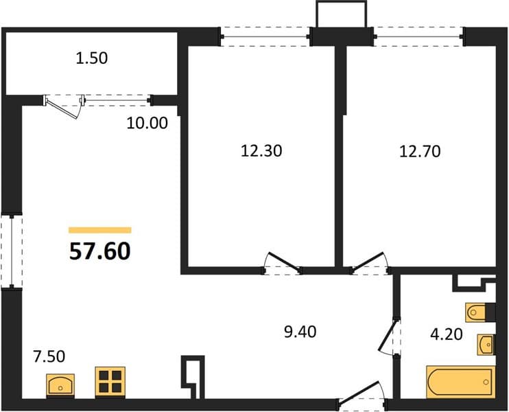 2-Bedroom Apartment with Mountain Views in Tsemdolina, Novorossiysk