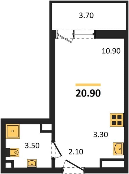 Studio Apartment in Flora Residential Complex, Sochi