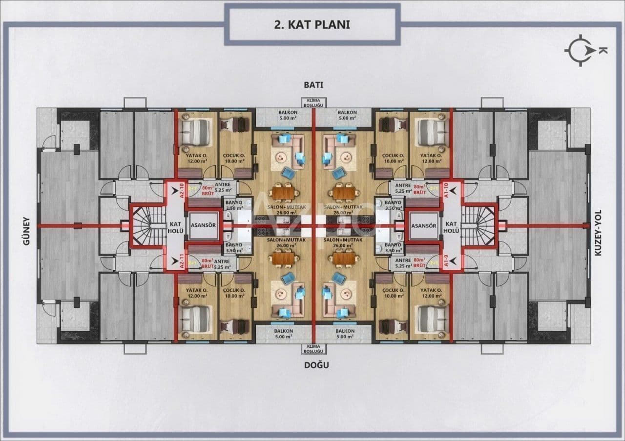 Апартаменты в Анталии, Турция, 45 м², фото 4