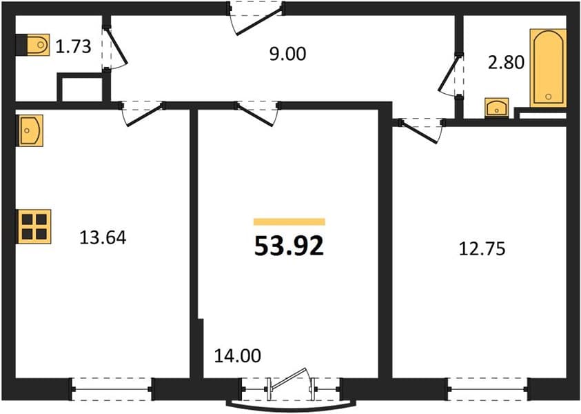 2-Bedroom Apartment in Svetsky Les, Sochi