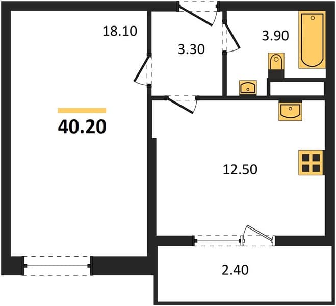 1-Bedroom Apartment in Anapa