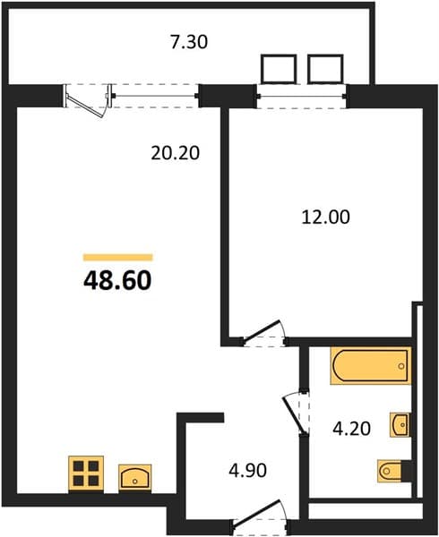 1-Bedroom Apartment in Gostichnyy Kompleks More Tut, Golubitskaya