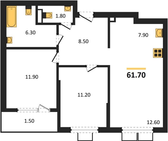 1-Bedroom Apartment in Porto-Novo, Tsemdolina