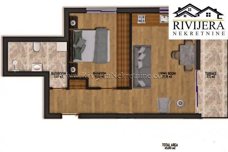 Апартаменты в Херцег-Нови, Черногория, 42 м², фото 5