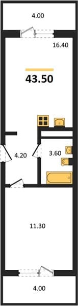 1-Bedroom Apartment with Mountain and Sea View in Sochi