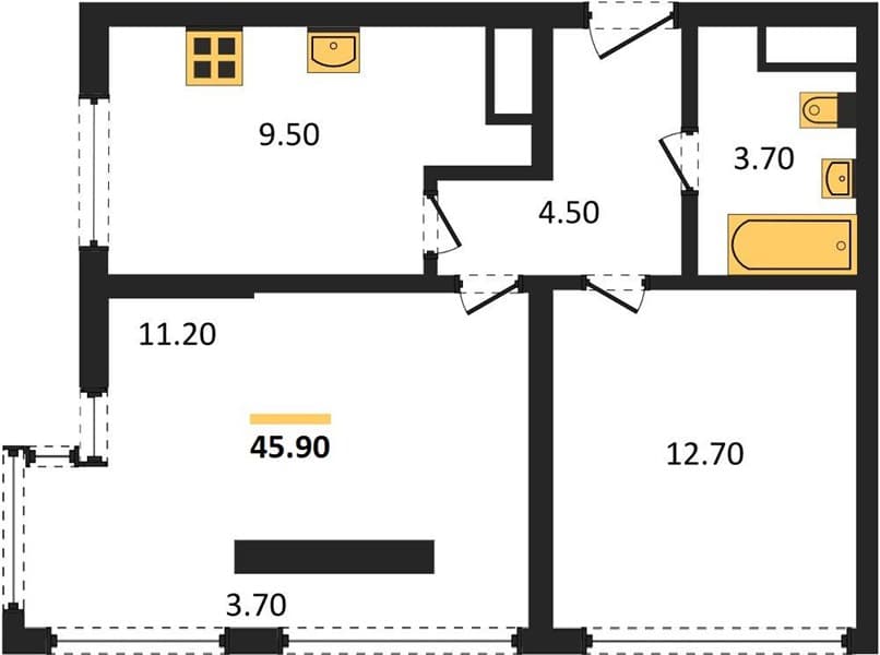 1-Bedroom Apartment with City and Mountain Views in Bythka, Sochi
