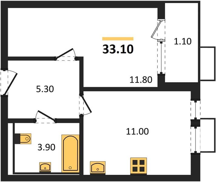 Studio Apartment with Black Sea View in Novorossiysk