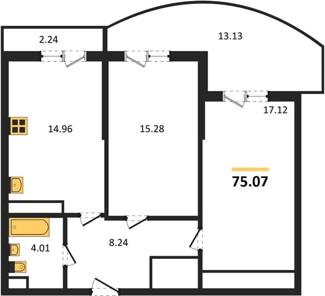2-Bedroom Apartment in Marine Garden Sochi 4* Hotels and Resort, Sochi