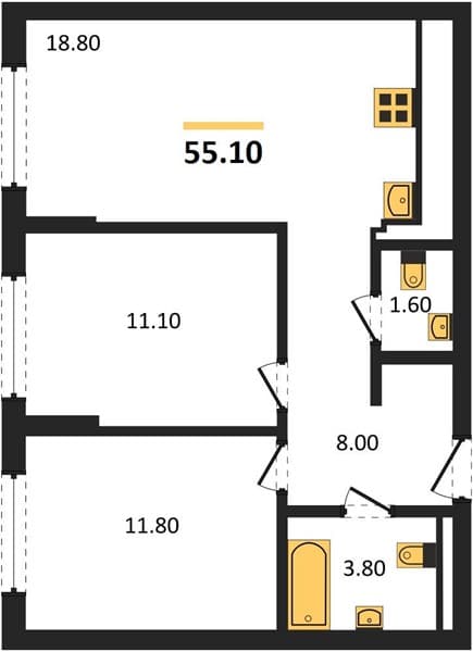 1-Bedroom Apartment with Sea View in Novorossiysk