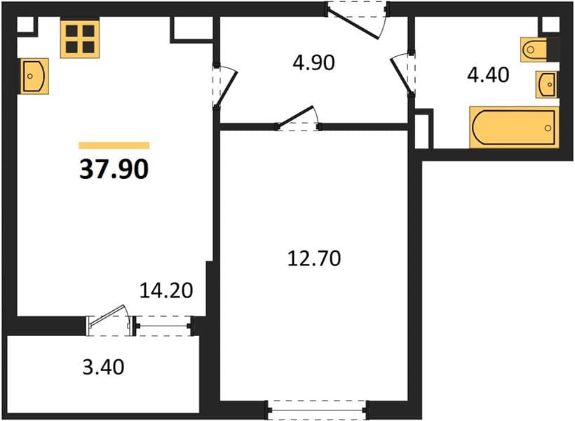 1-Bedroom Apartment with River and Mountain Views in Kudepsta, Sochi