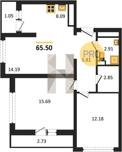 2-Bedroom Apartment in Oxygen Complex, Sochi