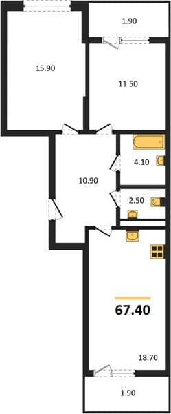 1-Bedroom Apartment with Sea View in Supsekh, Sochi
